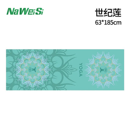 Yoga Mat Towel Double-Side Velvet Yoga Fitness Isolation Mat Non-Slip Folding Portable Sports Mat Towel Beach Quick Dry Towel