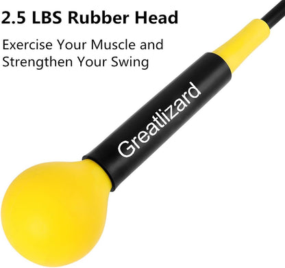 Golf Swing Trainer Aid 48"/40" Warm-Up Stick for Strength Flexibility Tempo Training Golf Practice Aid with Weighted Head Swing Corrector for Men Women