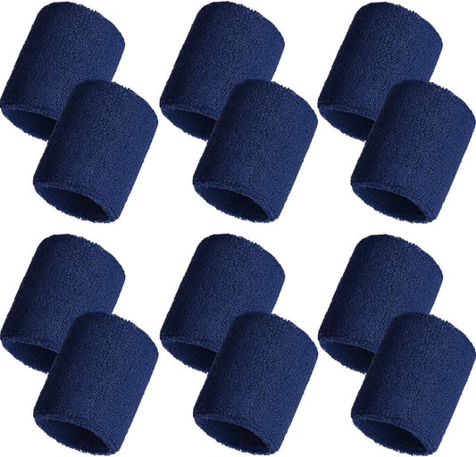 12 Pack Wristbands Sweatband for Women Men, Neon Colored Sport Wrist Bands, Tennis Football Basketball Sweatbands, Moisture Wicking Arm Bands for Working Out