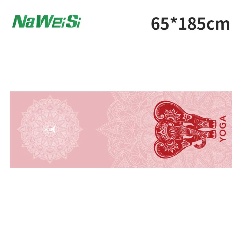 Yoga Mat Towel Double-Side Velvet Yoga Fitness Isolation Mat Non-Slip Folding Portable Sports Mat Towel Beach Quick Dry Towel