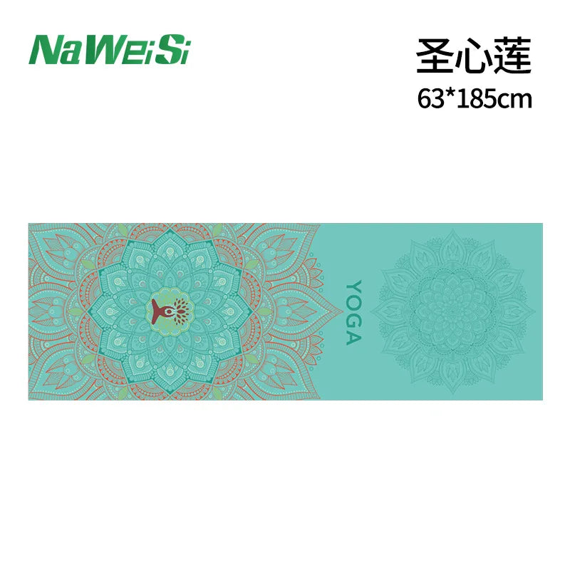 Yoga Mat Towel Double-Side Velvet Yoga Fitness Isolation Mat Non-Slip Folding Portable Sports Mat Towel Beach Quick Dry Towel