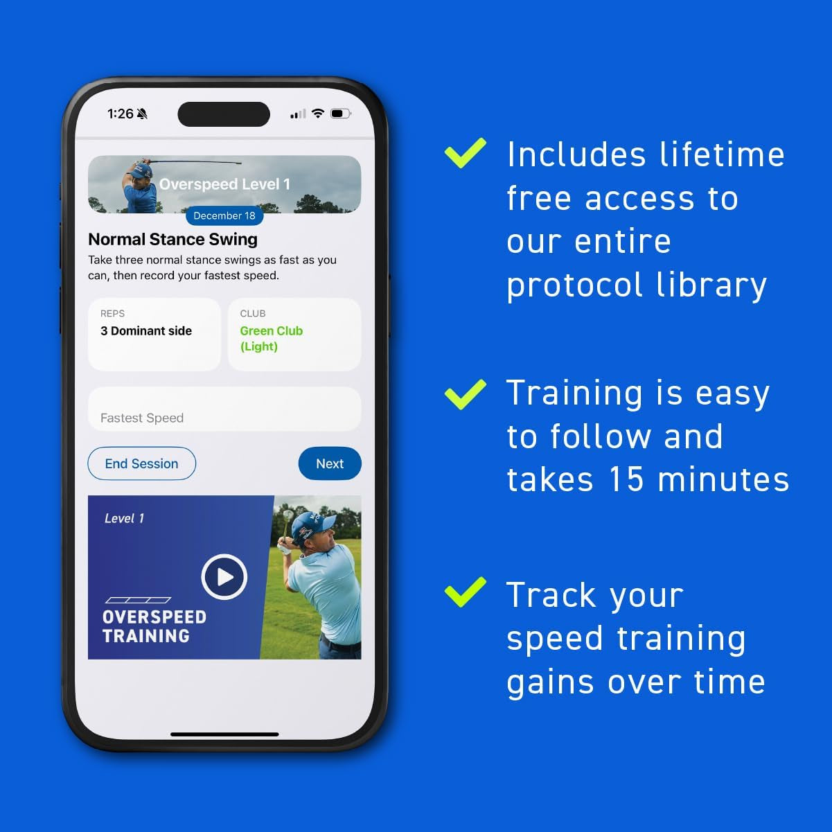 | Swing Speed Training System | Gain Swing Speed and 20 Yards | Speed Sticks™ Used by Padraig Harrington | App Training Protocols