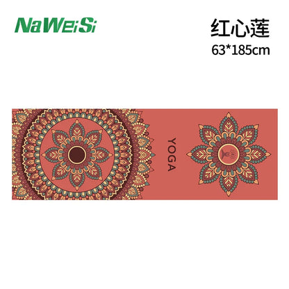 Yoga Mat Towel Double-Side Velvet Yoga Fitness Isolation Mat Non-Slip Folding Portable Sports Mat Towel Beach Quick Dry Towel